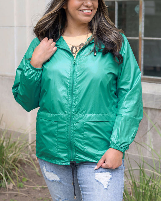 Packable Rain Jacket in Aquamarine - FINAL SALE