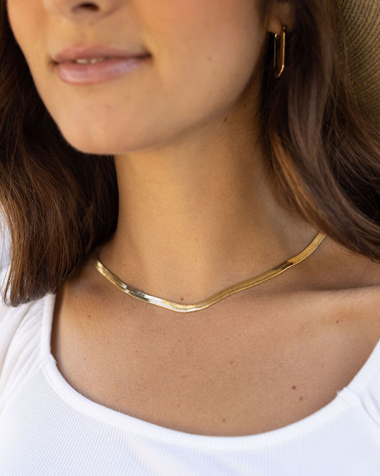 Snake Chain Necklace in Gold