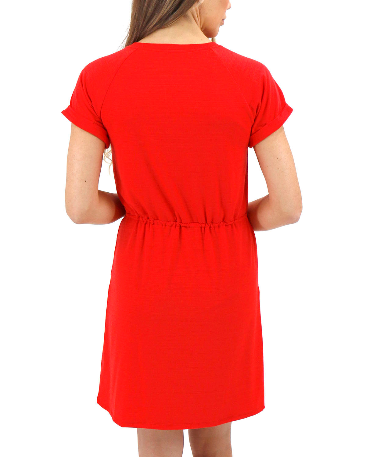 Raglan Tee Dress in Hot Red