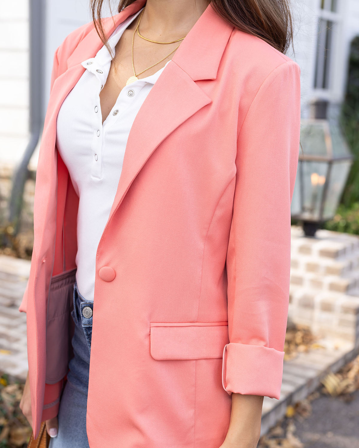 Statement Blazer in Melon - FINAL SALE