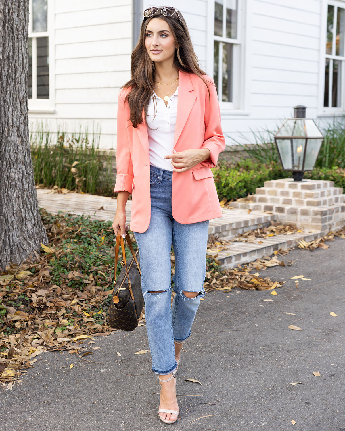 Statement Blazer in Melon - FINAL SALE