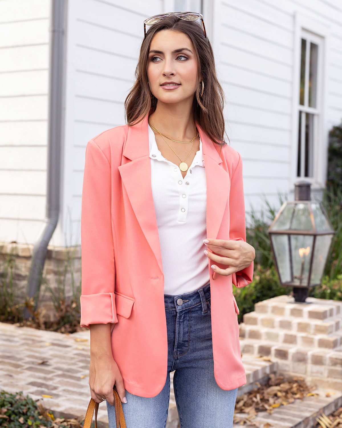 Statement Blazer in Melon - FINAL SALE