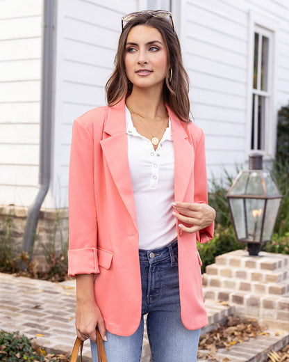 Statement Blazer in Melon - FINAL SALE