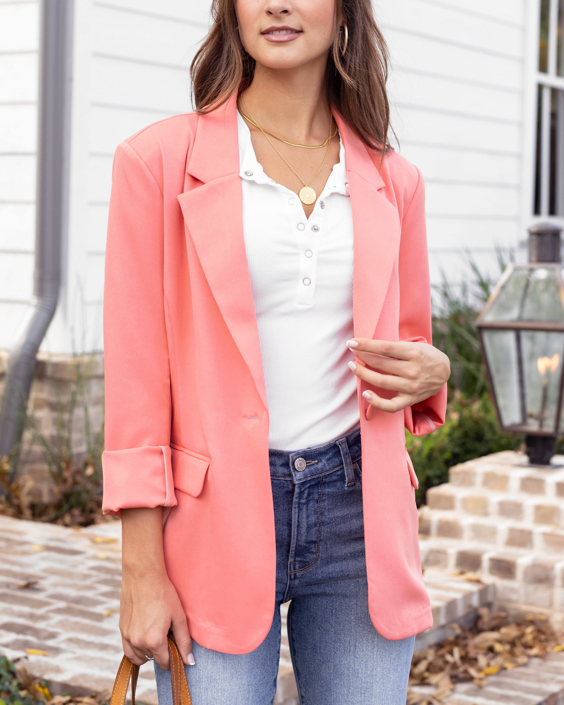 Statement Blazer in Melon - FINAL SALE
