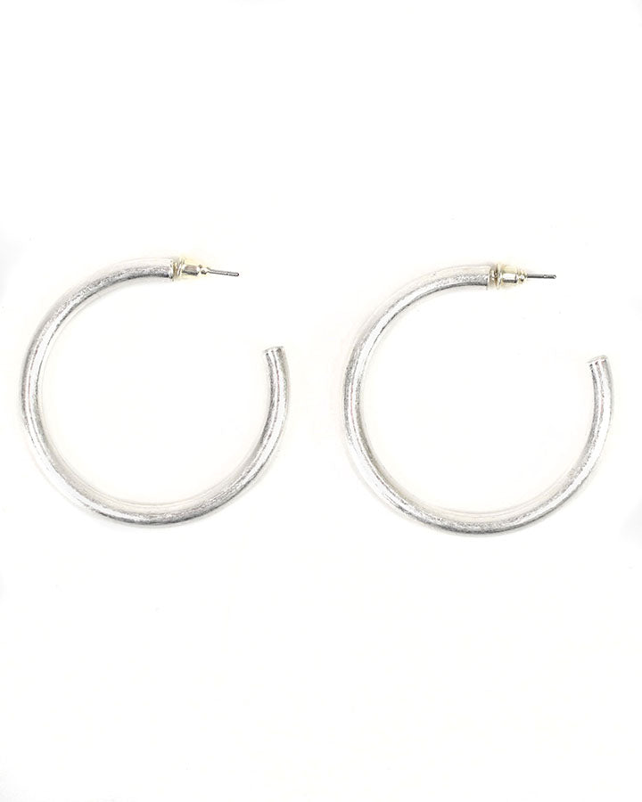 Statement Hoops in Brushed Silver