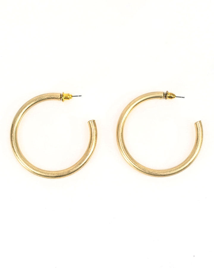 Statement Hoops in Brushed Gold