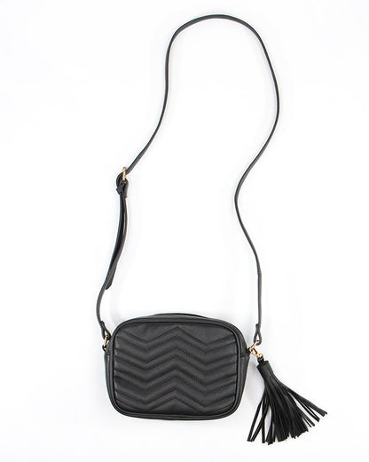 Quilted Crossbody Swing Bag in Black