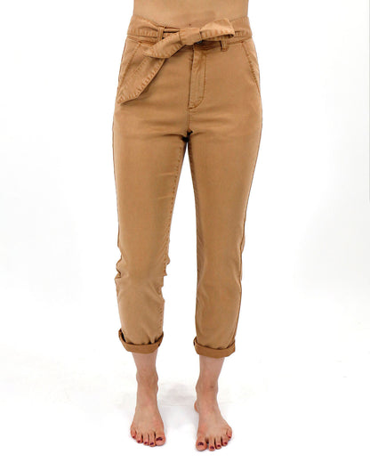 Straight Leg Sueded Twill Pants