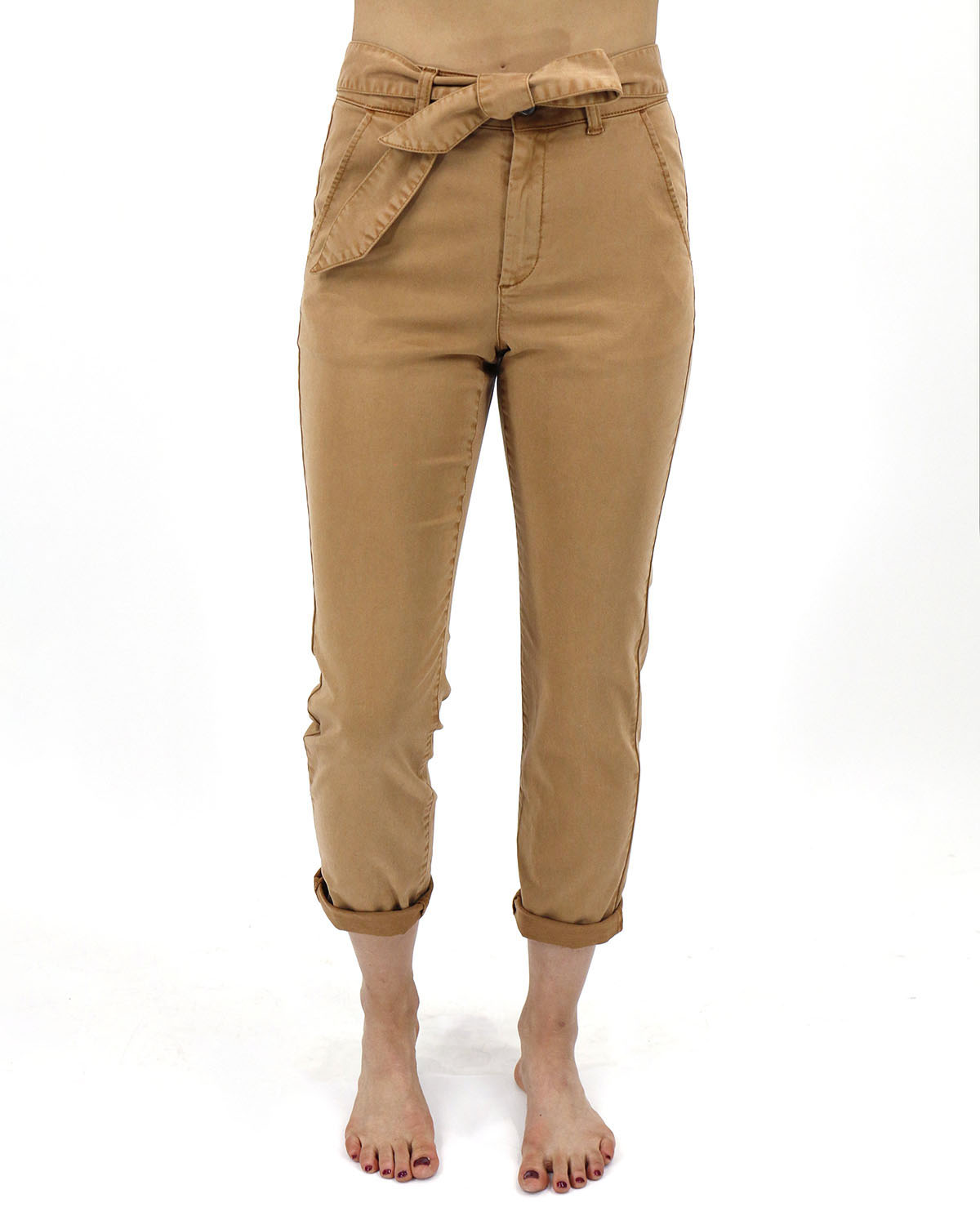 Straight Leg Sueded Twill Pants