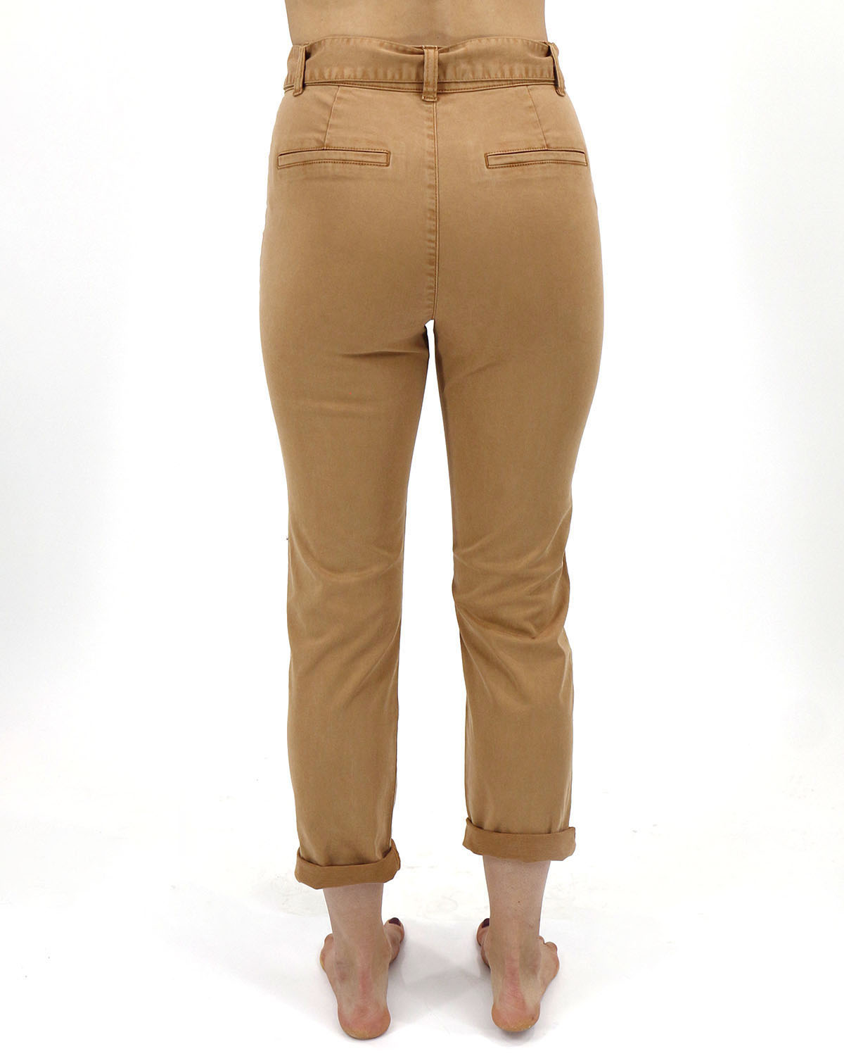 Straight Leg Sueded Twill Pants
