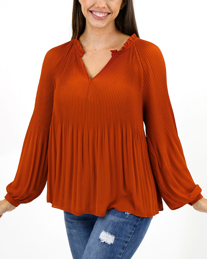 Alayah Accordion Top in Spice