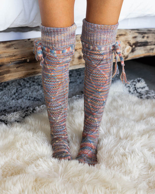 Alpine Thigh High Boot Socks in Multi