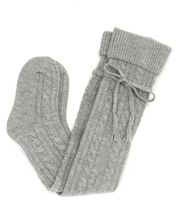 Alpine Thigh High Boot Socks in Light Grey