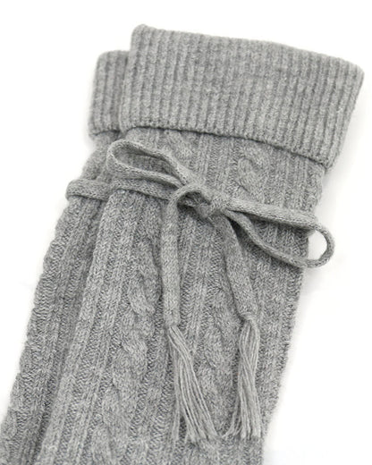 Alpine Thigh High Boot Socks in Light Grey