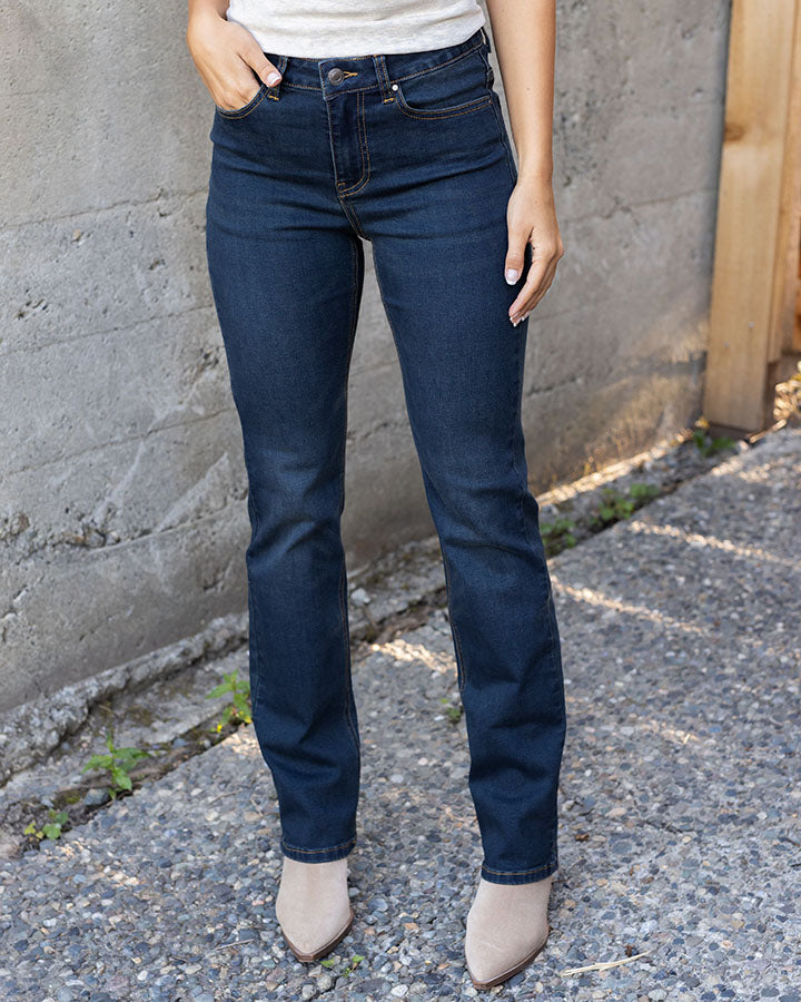 Barely Boot Dark-Wash Denim - FINAL SALE