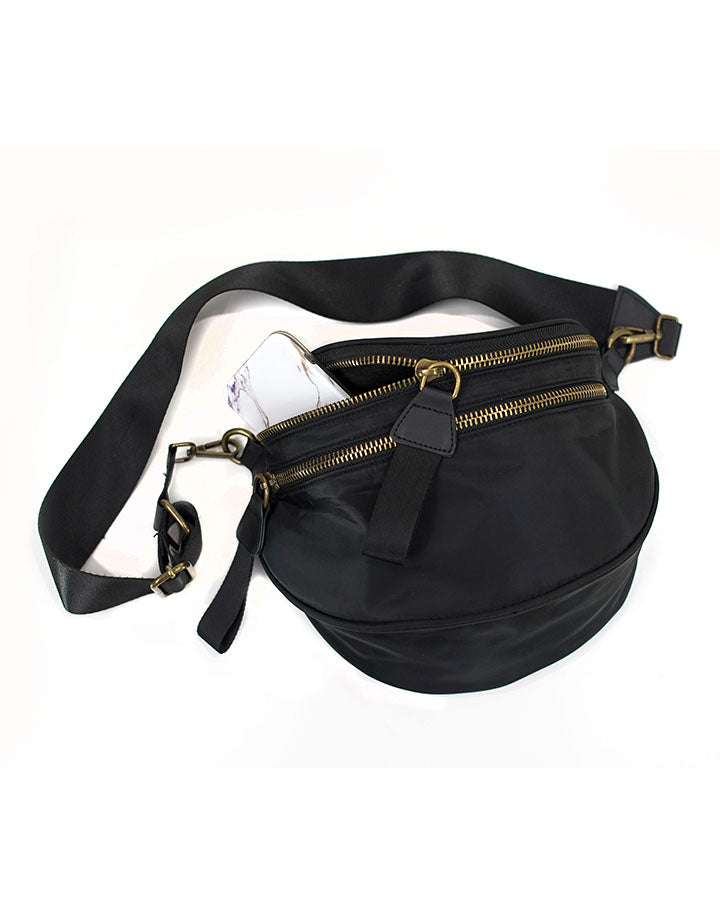 Zippered Belt Bag Black
