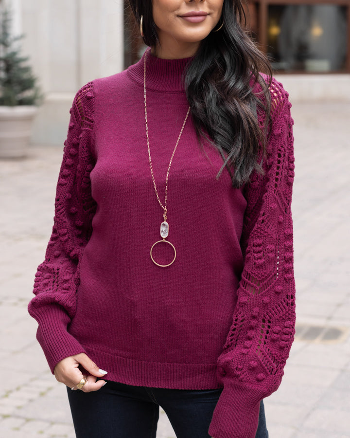 Bobble Stitch Sweater in Winterberry - FINAL SALE