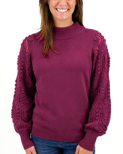 Bobble Stitch Sweater in Winterberry - FINAL SALE