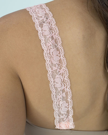 Bra-La: Lace Bra Strap Cover in Blush