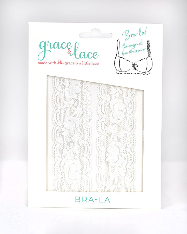 Bra-La: Lace Bra Strap Cover in White