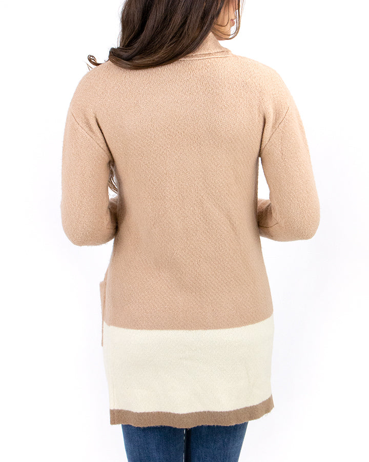 Bristol Camel/Ivory Sweater Coat - FINAL SALE