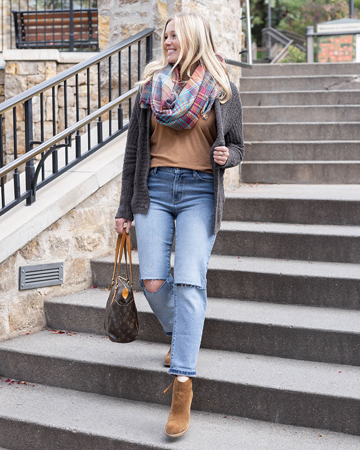 Cabled Cloud Cocoon Cardi in Graphite - FINAL SALE
