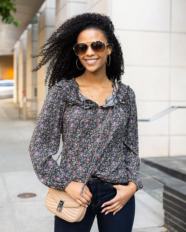 The Carlee Top in Watercolor Ditsy - FINAL SALE