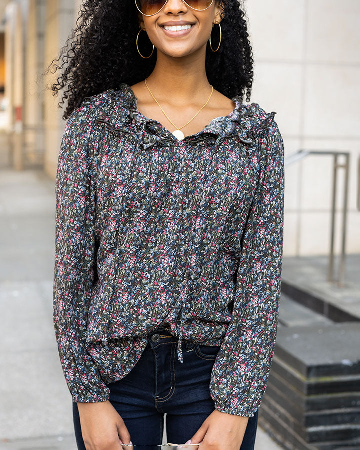 The Carlee Top in Watercolor Ditsy - FINAL SALE