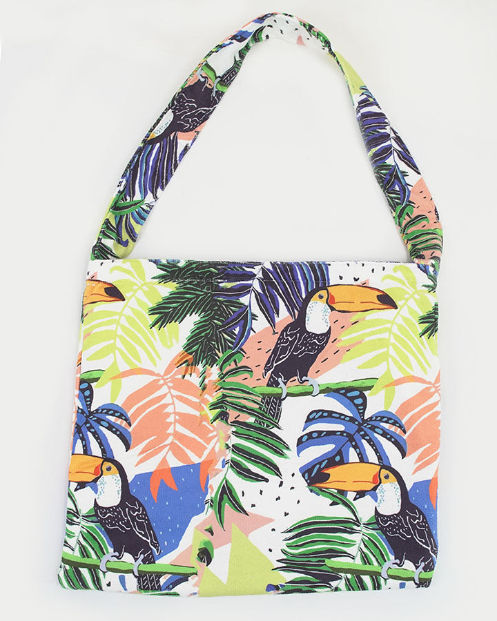Women's Convertible Beach Towel Bag in Jungle Toucan by Grace and Lace