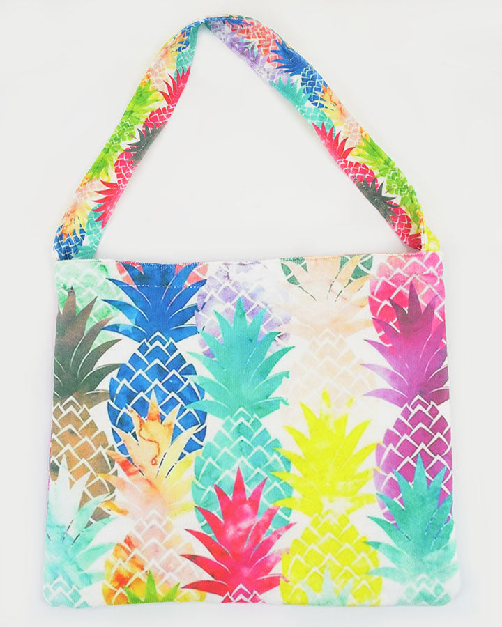 Convertible Beach Towel Bag in Tropical Pineapple