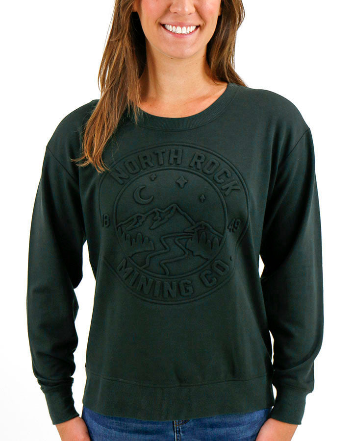 Embossed Graphic Sweatshirt in Evergreen - FINAL SALE