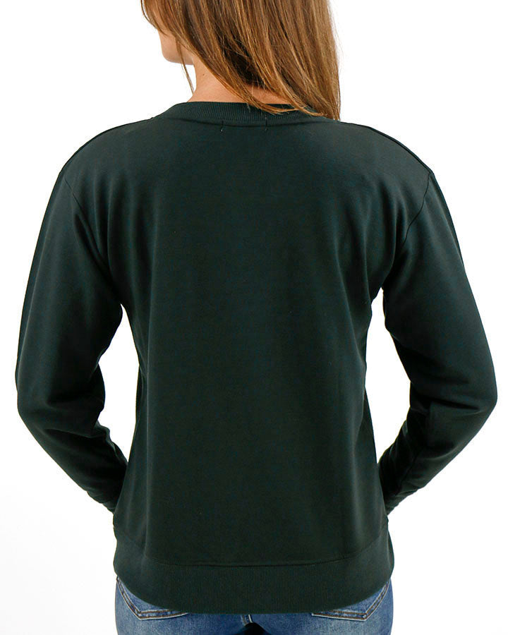Embossed Graphic Sweatshirt in Evergreen - FINAL SALE