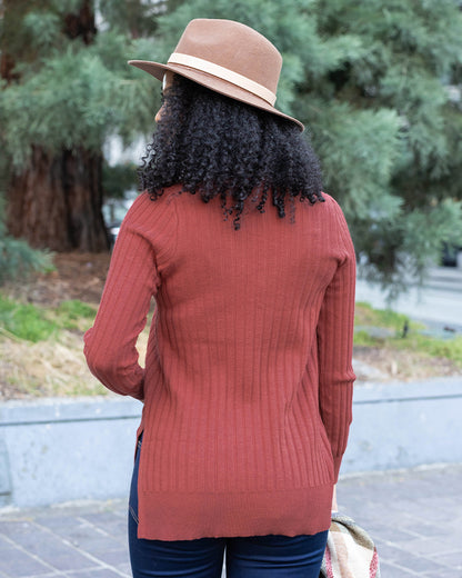 Everyday Ribbed Layering Sweater in Paprika - FINAL SALE