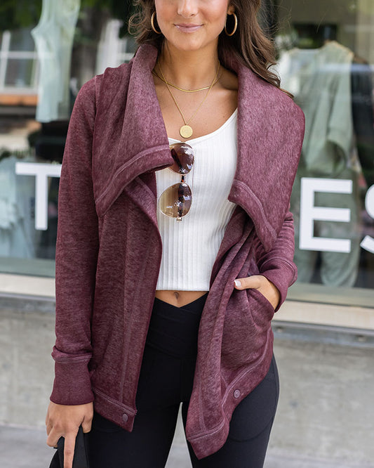 Fleece Wrap Up in Washed Wine