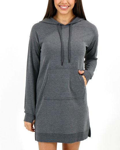 Hoodie Dress in Heathered Charcoal Grey - FINAL SALE
