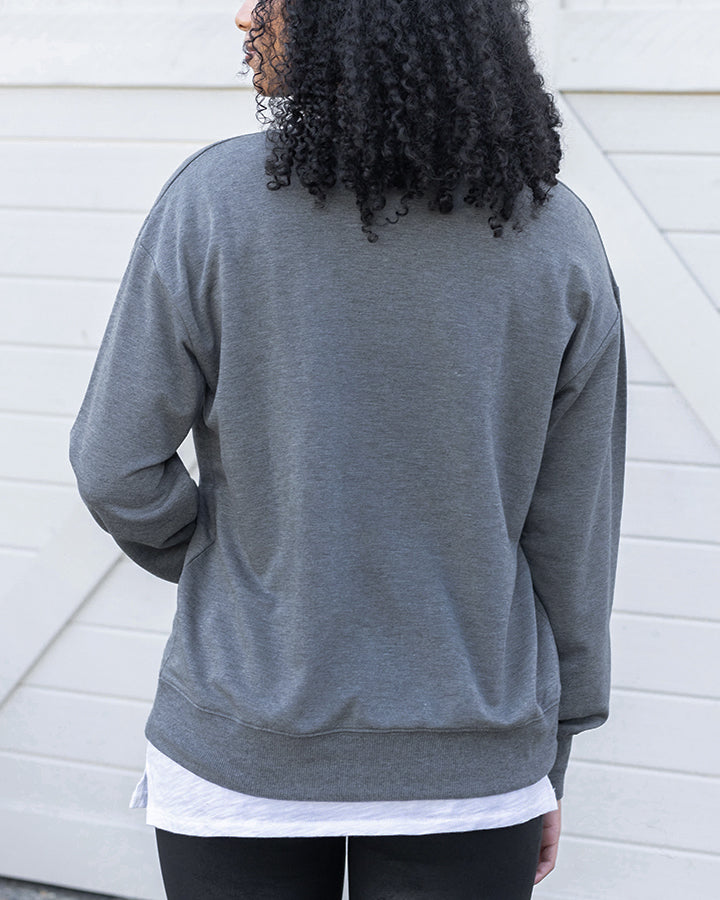 back view of pumpkin sweatshirt