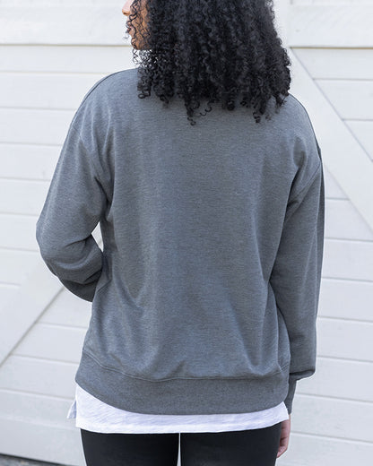 back view of pumpkin sweatshirt