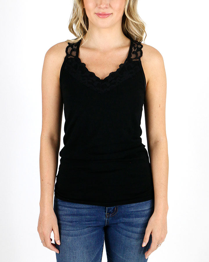 Perfect Fit Racerback Black Lace tank top - Grace and Lace