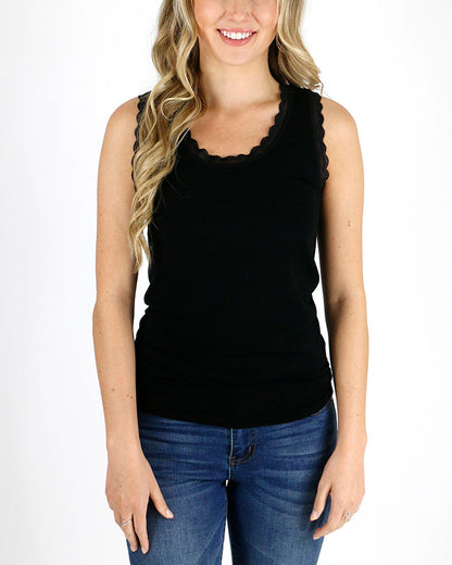 Lace Trimmed Perfect Fit Tank