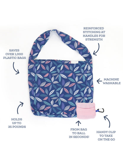 Reusable Pocket Bag in Leaf Print