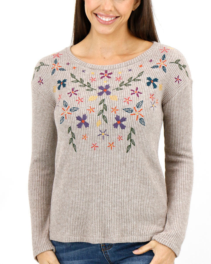 Marley Embroidered Thermal Top - FINAL SALE