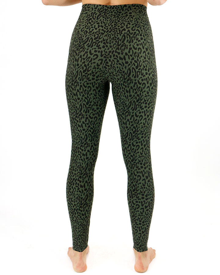 Midweight Daily Leggings in Olive Cheetah - Pocket/No Pocket - FINAL SALE