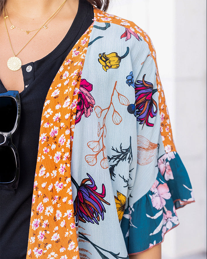 Mixed Print Patchwork Kimono - FINAL SALE