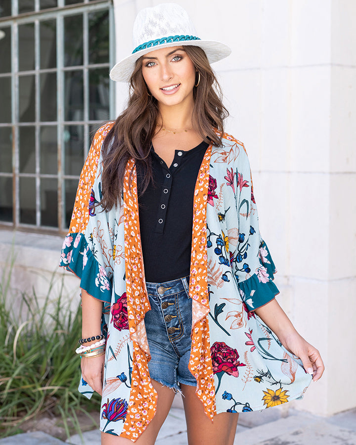 Mixed Print Patchwork Kimono - FINAL SALE