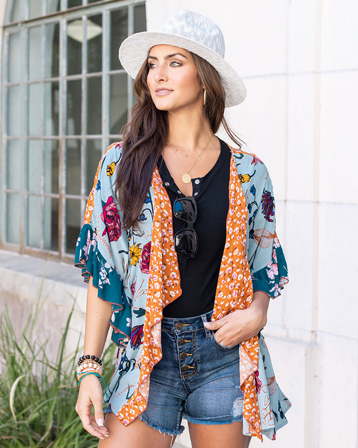 Mixed Print Patchwork Kimono - FINAL SALE