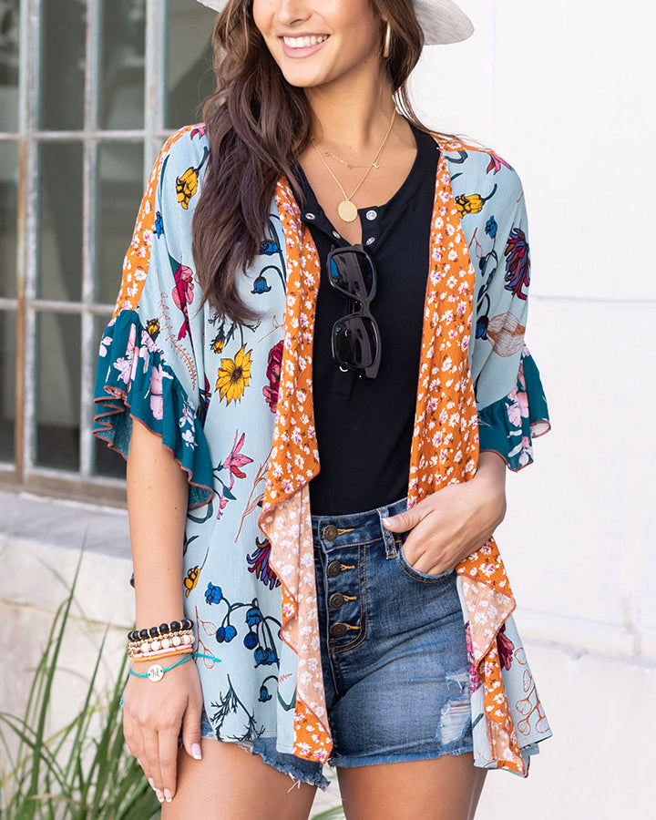 Mixed Print Patchwork Kimono - FINAL SALE