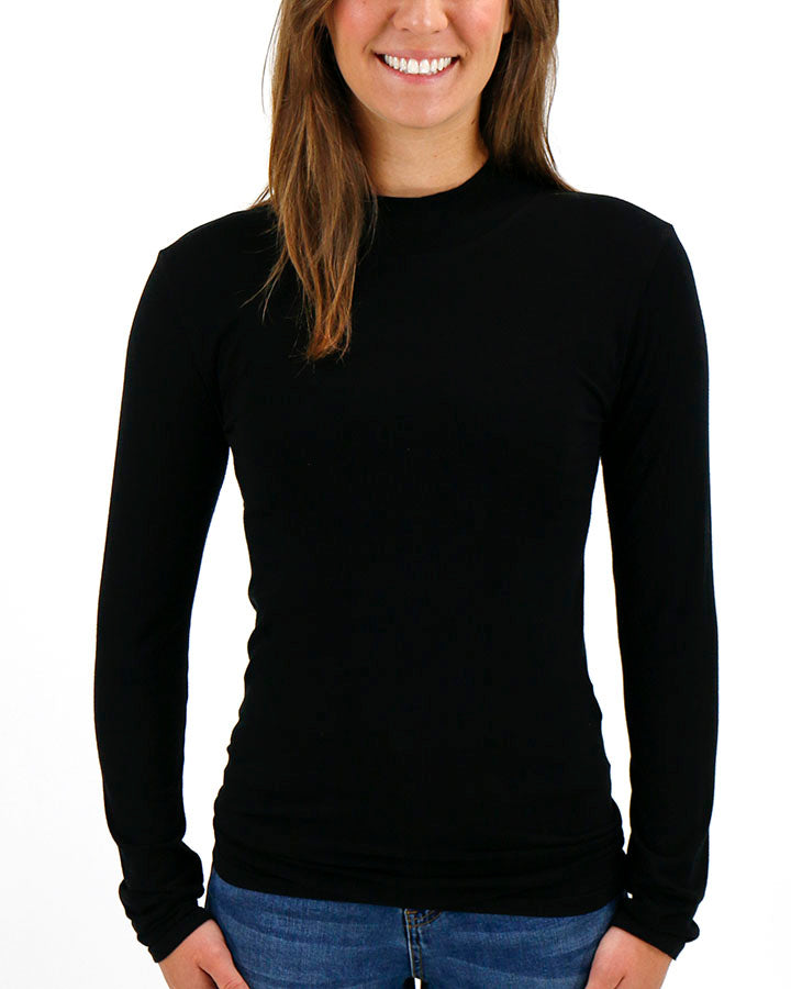 Mock Neck Black Long Sleeve Perfect Fit