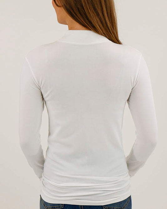 Mock Neck Ivory Long Sleeve Perfect Fit
