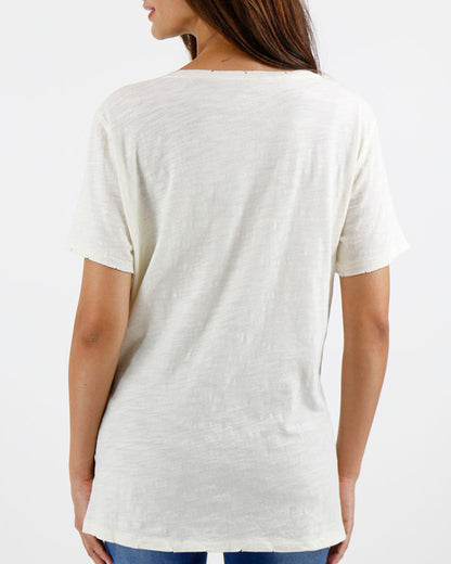 Notched Neck Washed & Worn Graphic Tee - FINAL SALE