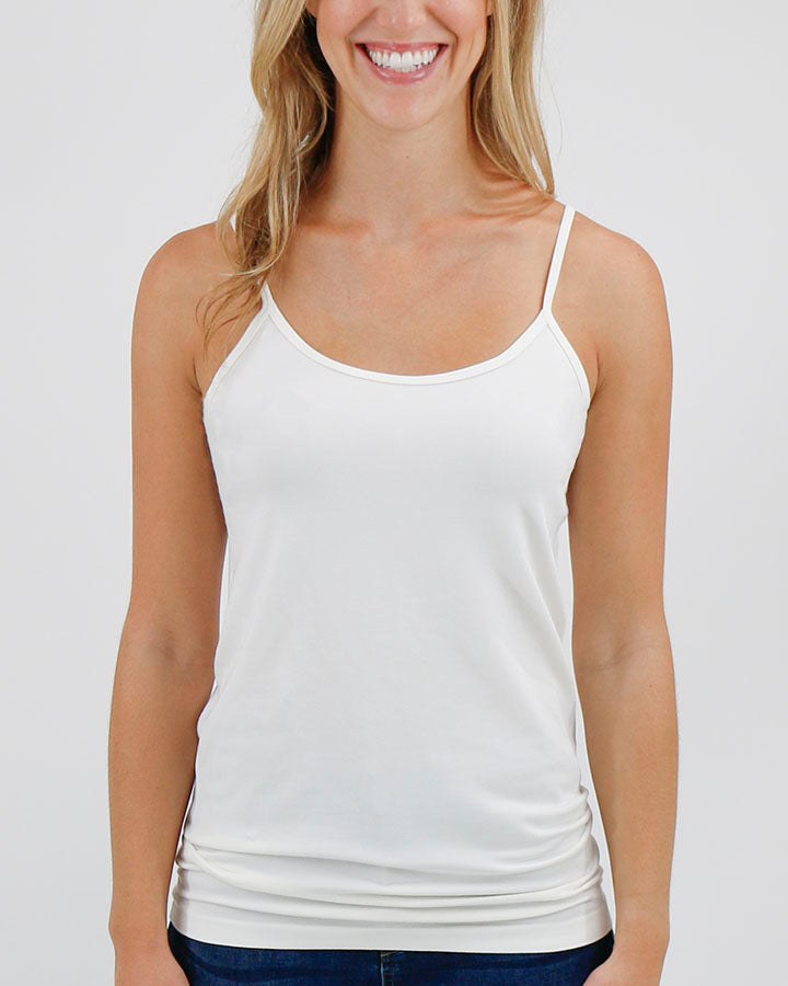 White tank top thin straps on sale